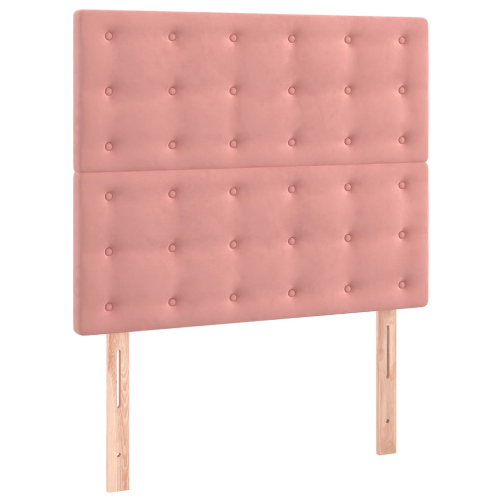 Boxspring met matras fluweel roze 90x190 cm is nu te koop bij PeponiXL, paradijselijk wonen!