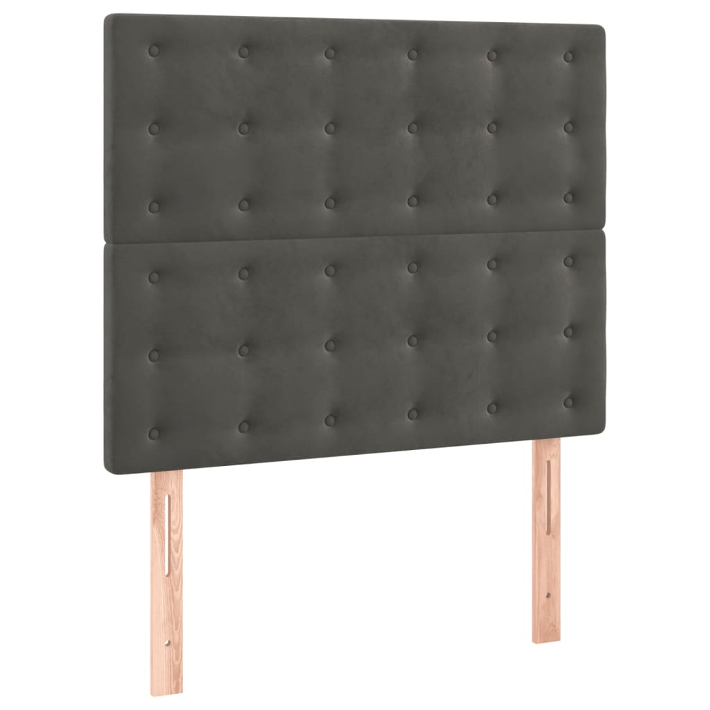 Boxspring met matras fluweel donkergrijs 90x200 cm is nu te koop bij PeponiXL, paradijselijk wonen!