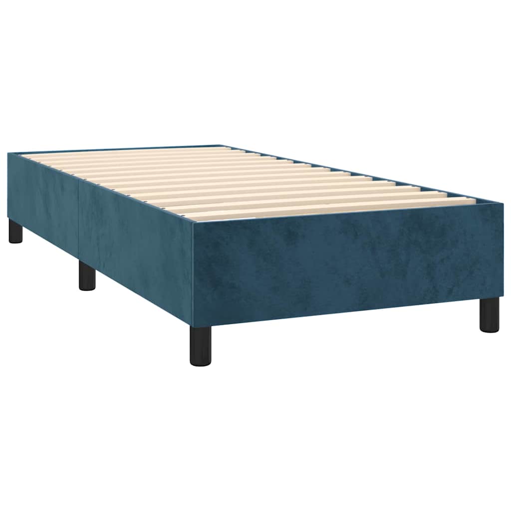 Boxspring met matras fluweel donkerblauw 90x200 cm is nu te koop bij PeponiXL, paradijselijk wonen!