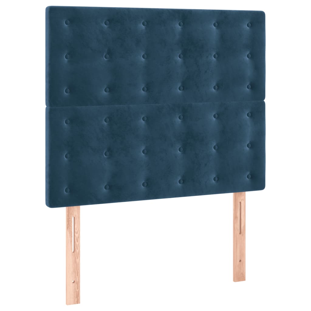 Boxspring met matras fluweel donkerblauw 90x200 cm is nu te koop bij PeponiXL, paradijselijk wonen!
