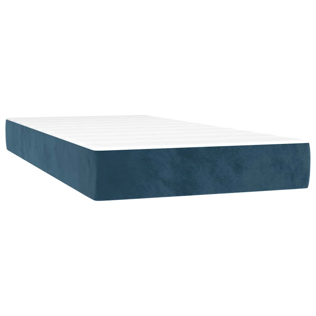 Boxspring met matras fluweel donkerblauw 90x200 cm is nu te koop bij PeponiXL, paradijselijk wonen!