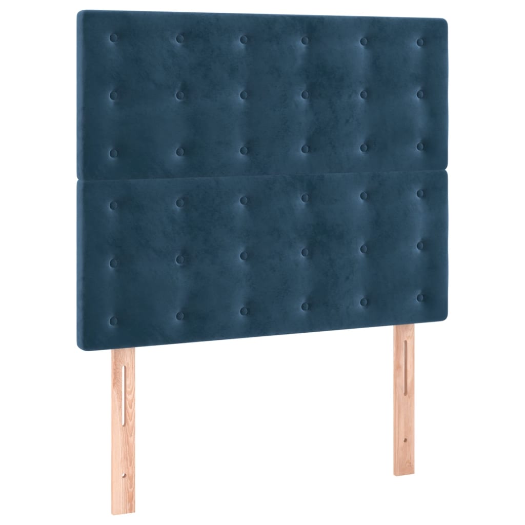 Boxspring met matras fluweel donkerblauw 100x200 cm is nu te koop bij PeponiXL, paradijselijk wonen!