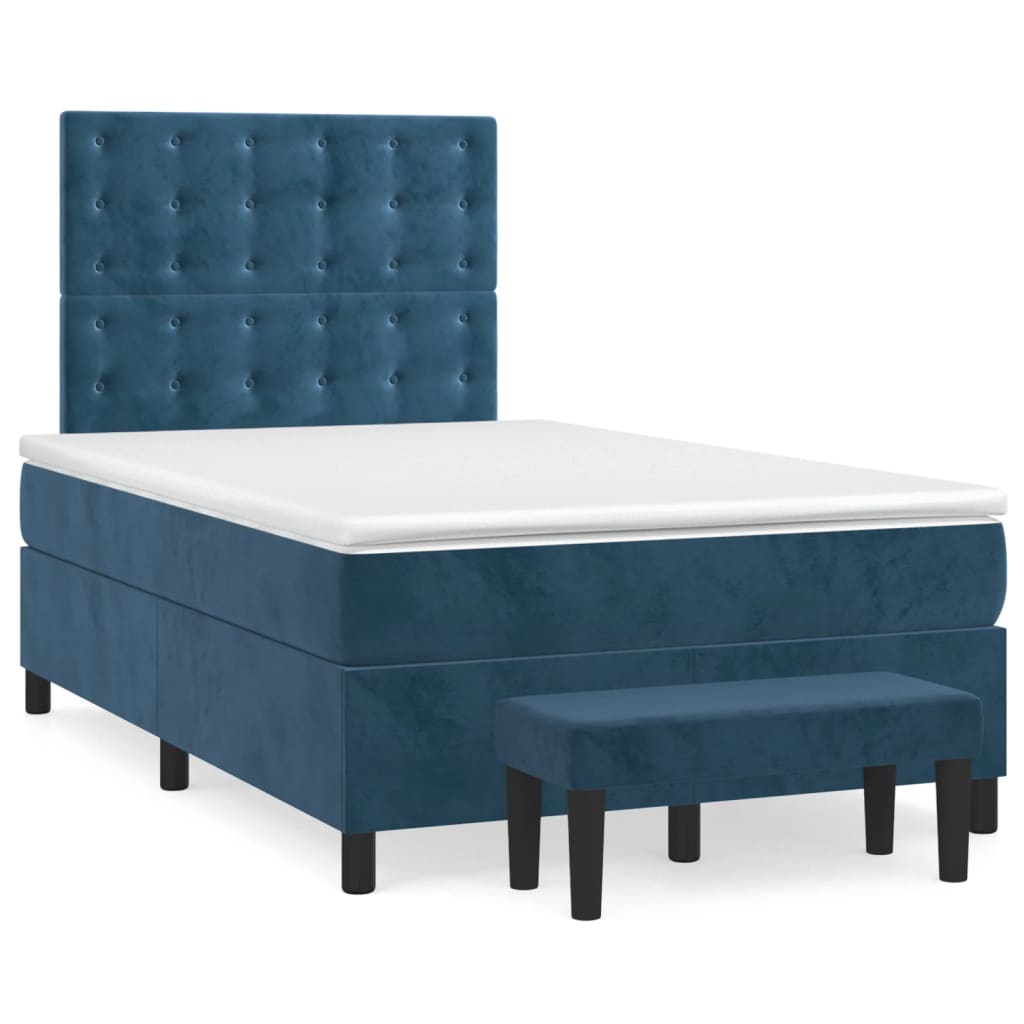 Boxspring met matras fluweel donkerblauw 120x200 cm is nu te koop bij PeponiXL, paradijselijk wonen!