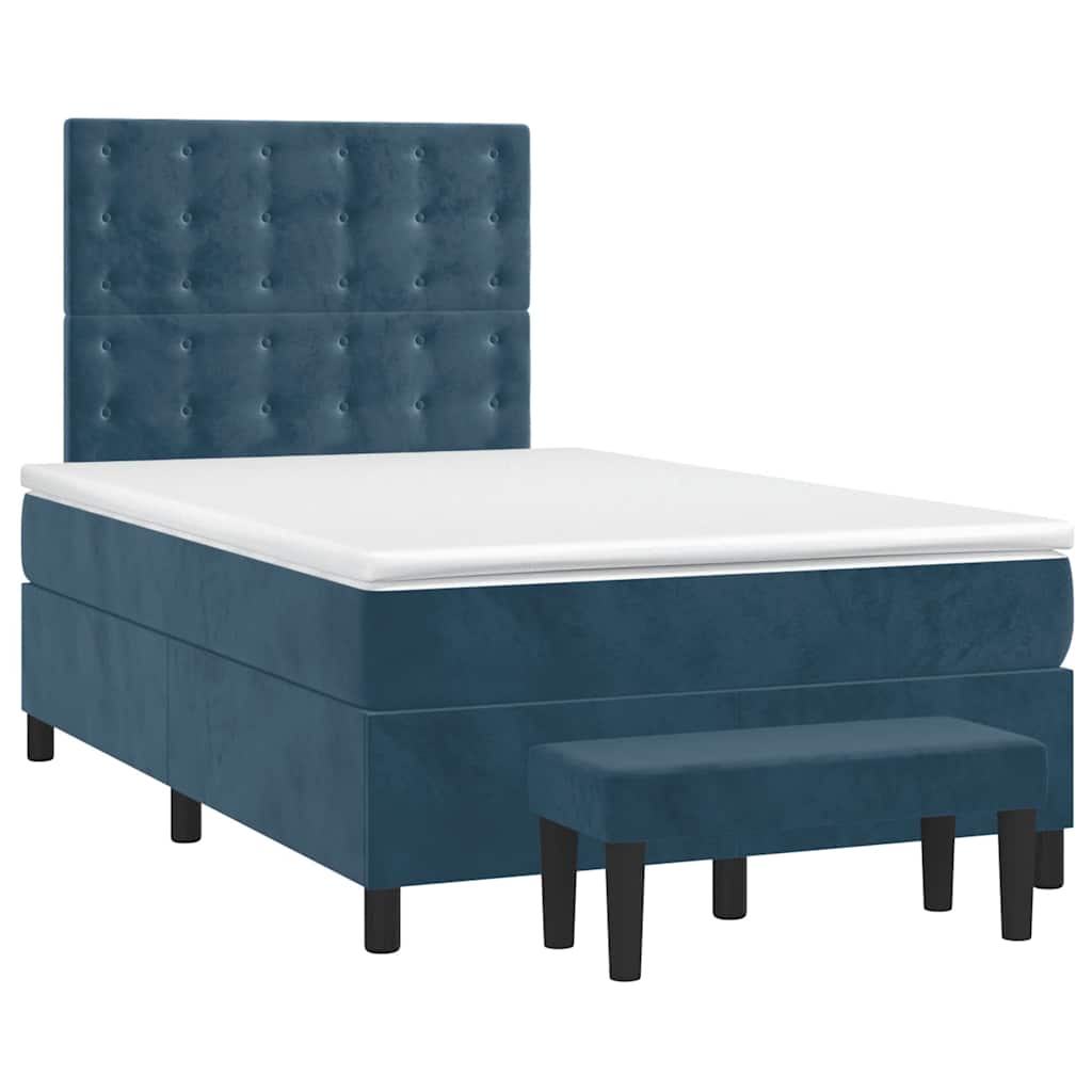 Boxspring met matras fluweel donkerblauw 120x200 cm is nu te koop bij PeponiXL, paradijselijk wonen!