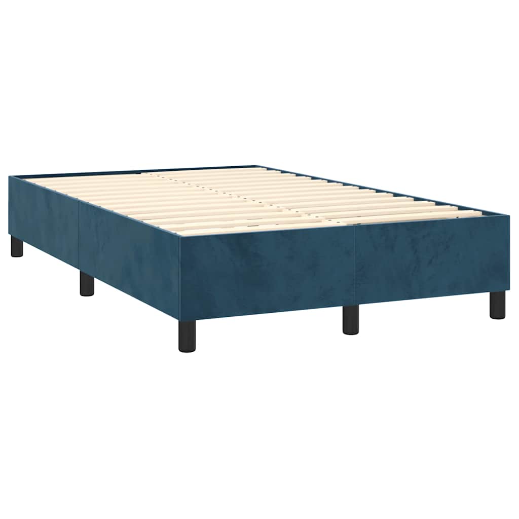 Boxspring met matras fluweel donkerblauw 120x200 cm is nu te koop bij PeponiXL, paradijselijk wonen!