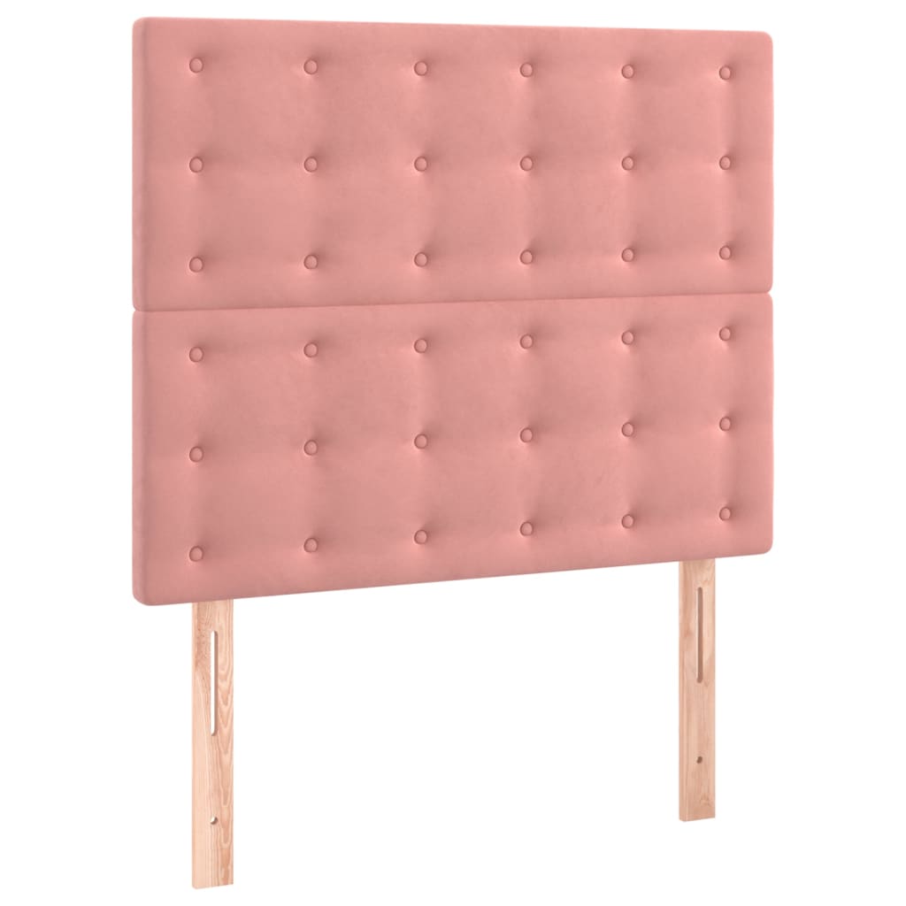 Boxspring met matras fluweel roze 120x200 cm is nu te koop bij PeponiXL, paradijselijk wonen!