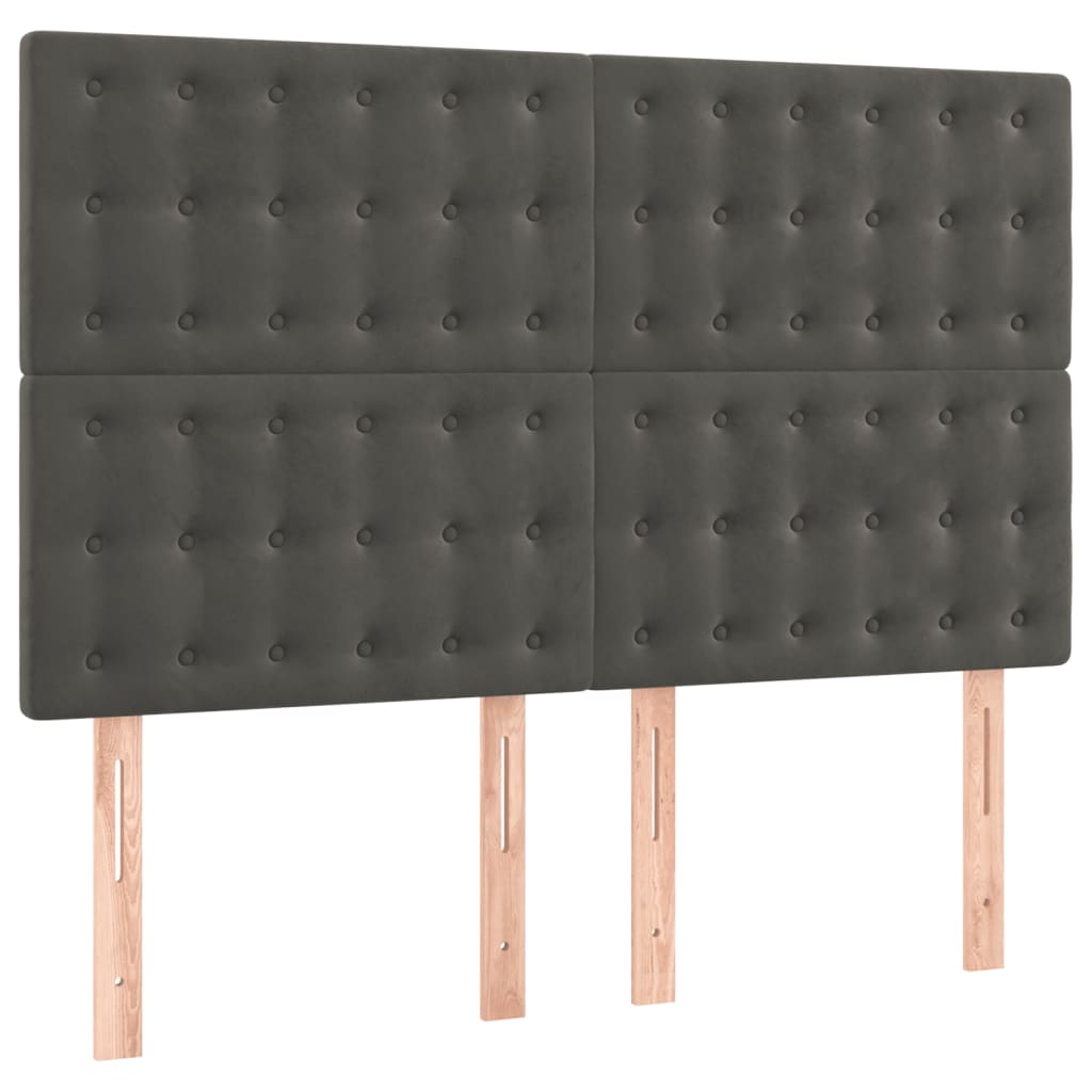 Boxspring met matras fluweel donkergrijs 140x190 cm is nu te koop bij PeponiXL, paradijselijk wonen!