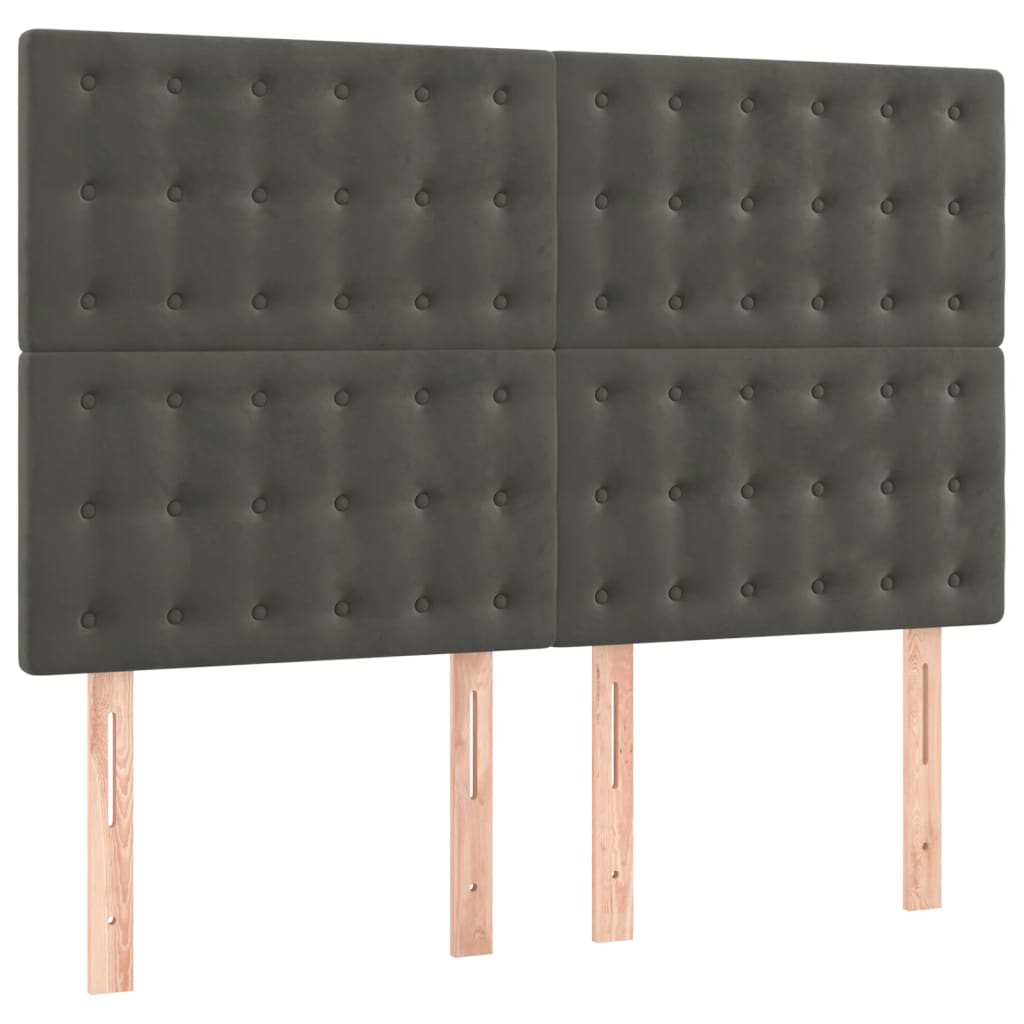 Boxspring met matras fluweel donkergrijs 140x200 cm is nu te koop bij PeponiXL, paradijselijk wonen!