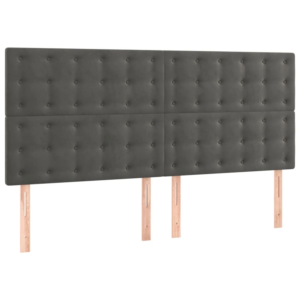 Boxspring met matras fluweel donkergrijs 180x200 cm is nu te koop bij PeponiXL, paradijselijk wonen!
