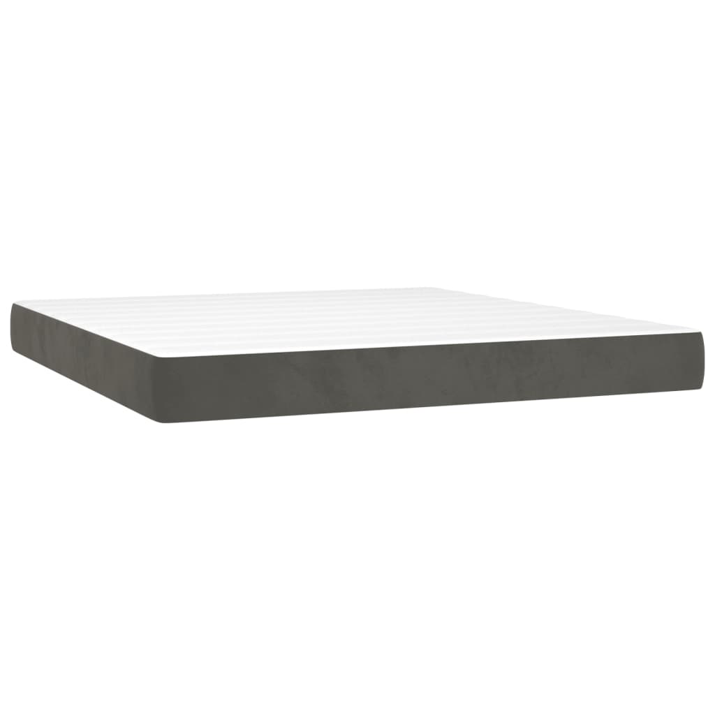 Boxspring met matras fluweel donkergrijs 180x200 cm is nu te koop bij PeponiXL, paradijselijk wonen!