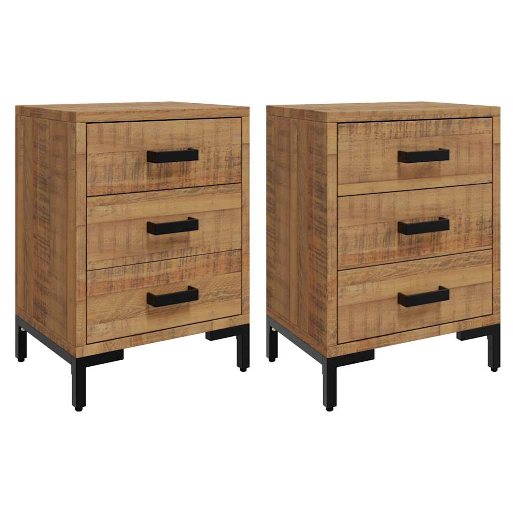 Nachtkastjes 2 st 40x30x55 cm massief grenenhout is nu te koop bij PeponiXL, paradijselijk wonen!
