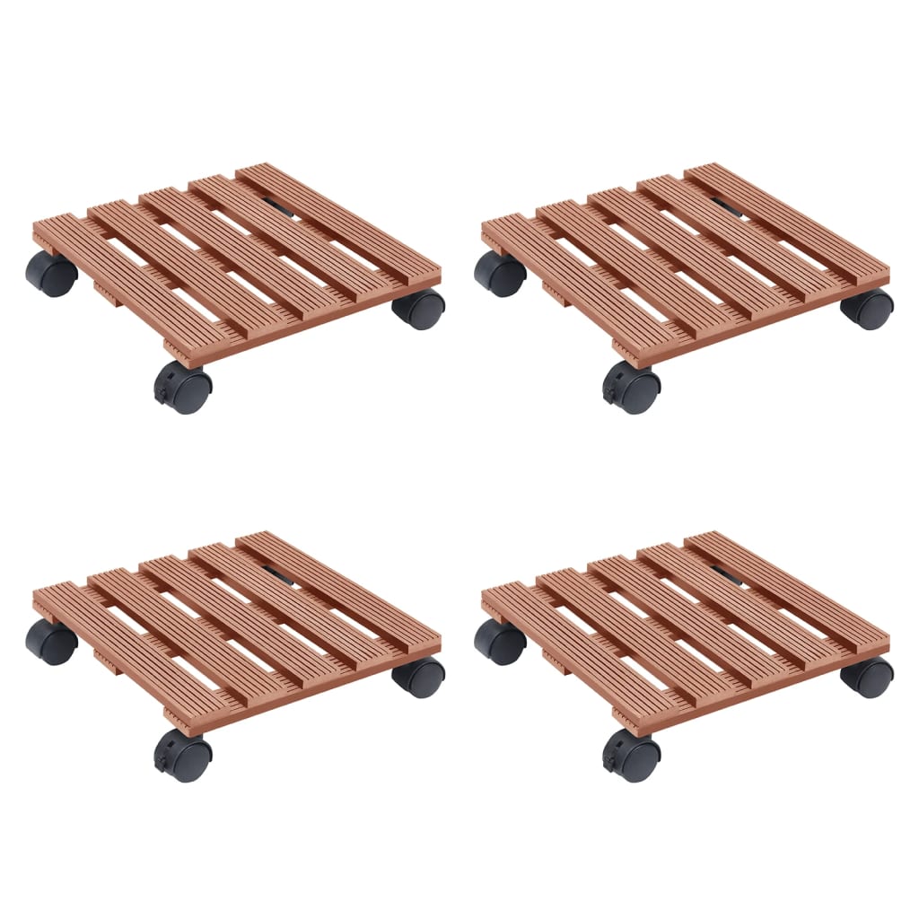 Plantentrolleys 4 st 30x30x7,5 cm HKC bruin is nu te koop bij PeponiXL, paradijselijk wonen!