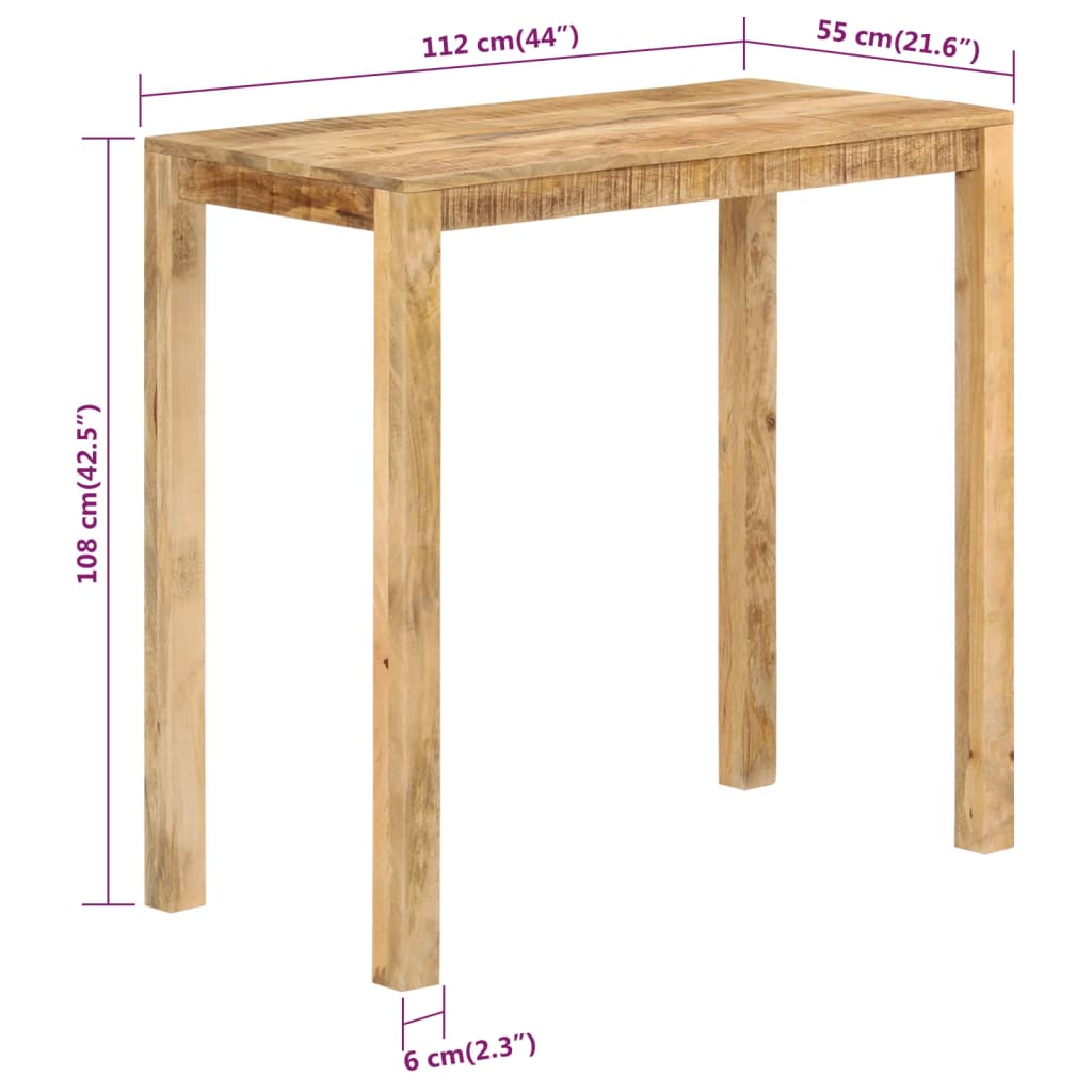 Bartafel 112x55x108 cm massief mangohout is nu te koop bij PeponiXL, paradijselijk wonen!
