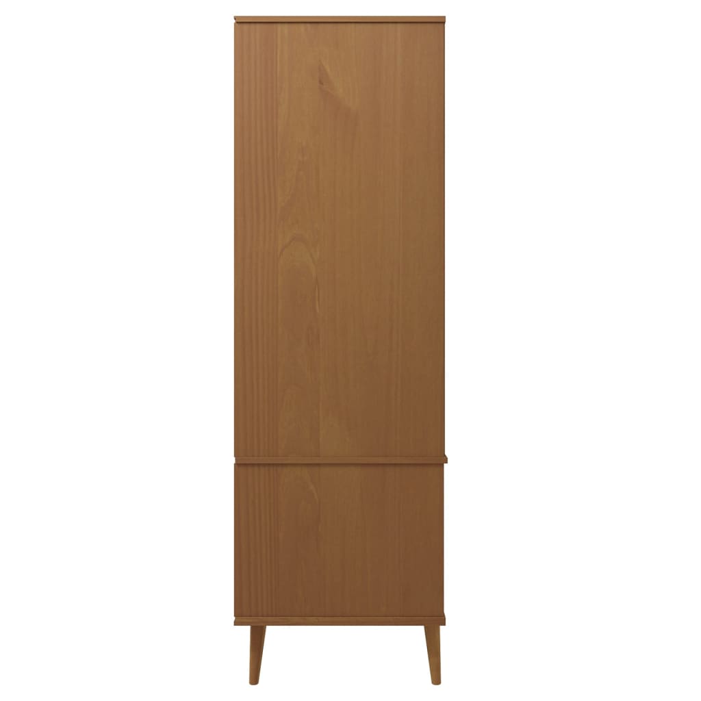 Kledingkast MOLDE 90x55x175 cm massief grenenhout bruin is nu te koop bij PeponiXL, paradijselijk wonen!