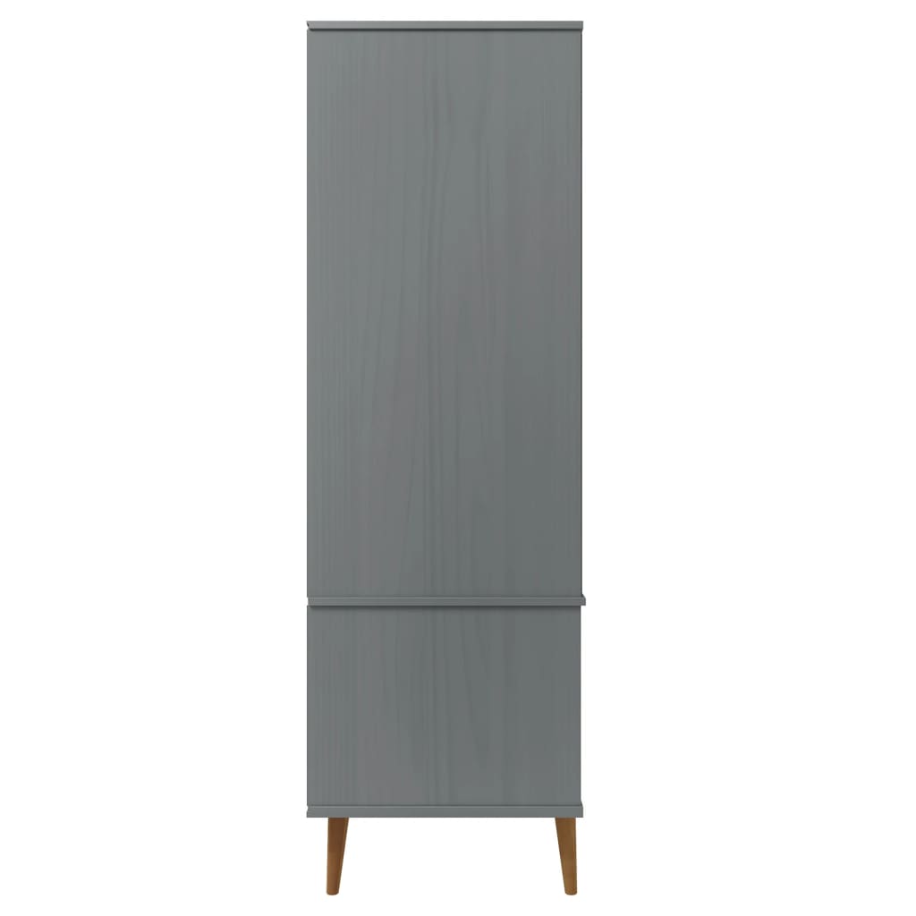 Kledingkast MOLDE 90x55x175 cm massief grenenhout grijs is nu te koop bij PeponiXL, paradijselijk wonen!