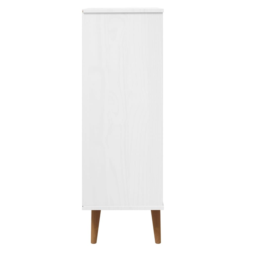 Schoenenkast MOLDE 59,5x35x103 cm massief grenenhout wit is nu te koop bij PeponiXL, paradijselijk wonen!