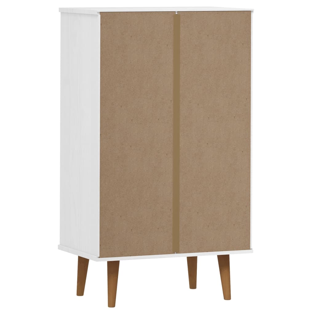 Schoenenkast MOLDE 59,5x35x103 cm massief grenenhout wit is nu te koop bij PeponiXL, paradijselijk wonen!