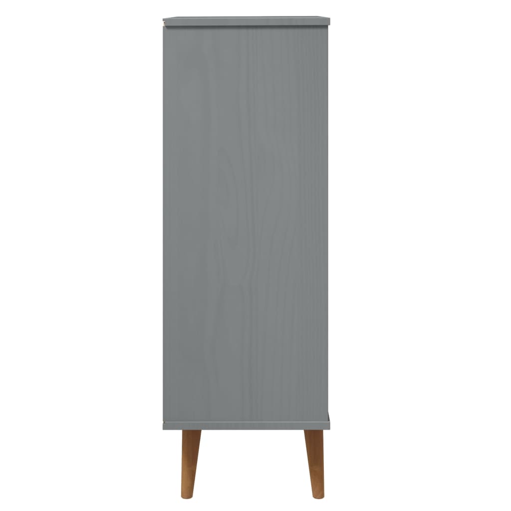 Schoenenkast MOLDE 59,5x35x103 cm massief grenenhout grijs is nu te koop bij PeponiXL, paradijselijk wonen!