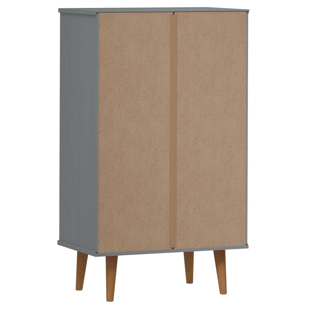 Schoenenkast MOLDE 59,5x35x103 cm massief grenenhout grijs is nu te koop bij PeponiXL, paradijselijk wonen!