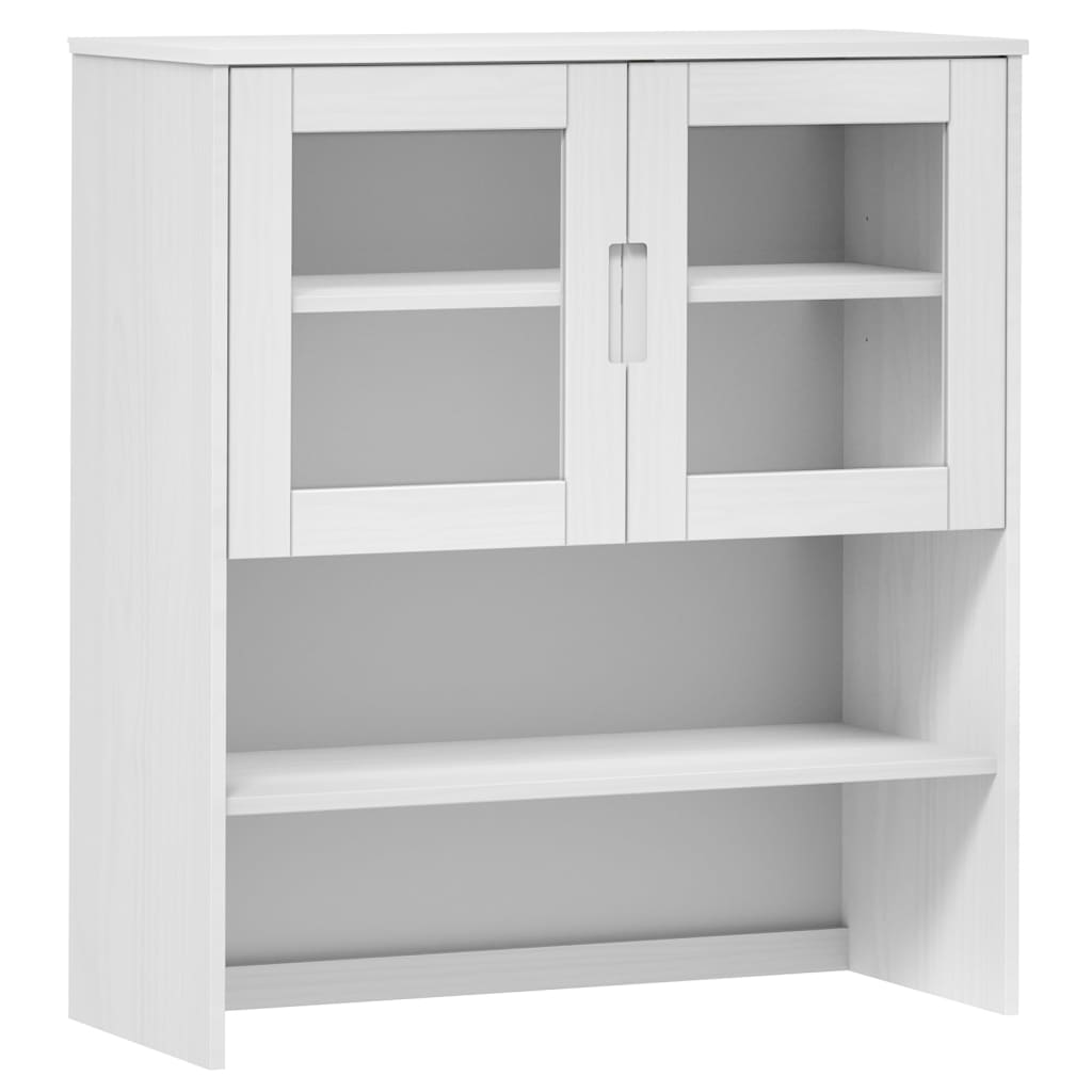 Opzetkast MOLDE 90x35x100 cm massief grenenhout wit is nu te koop bij PeponiXL, paradijselijk wonen!