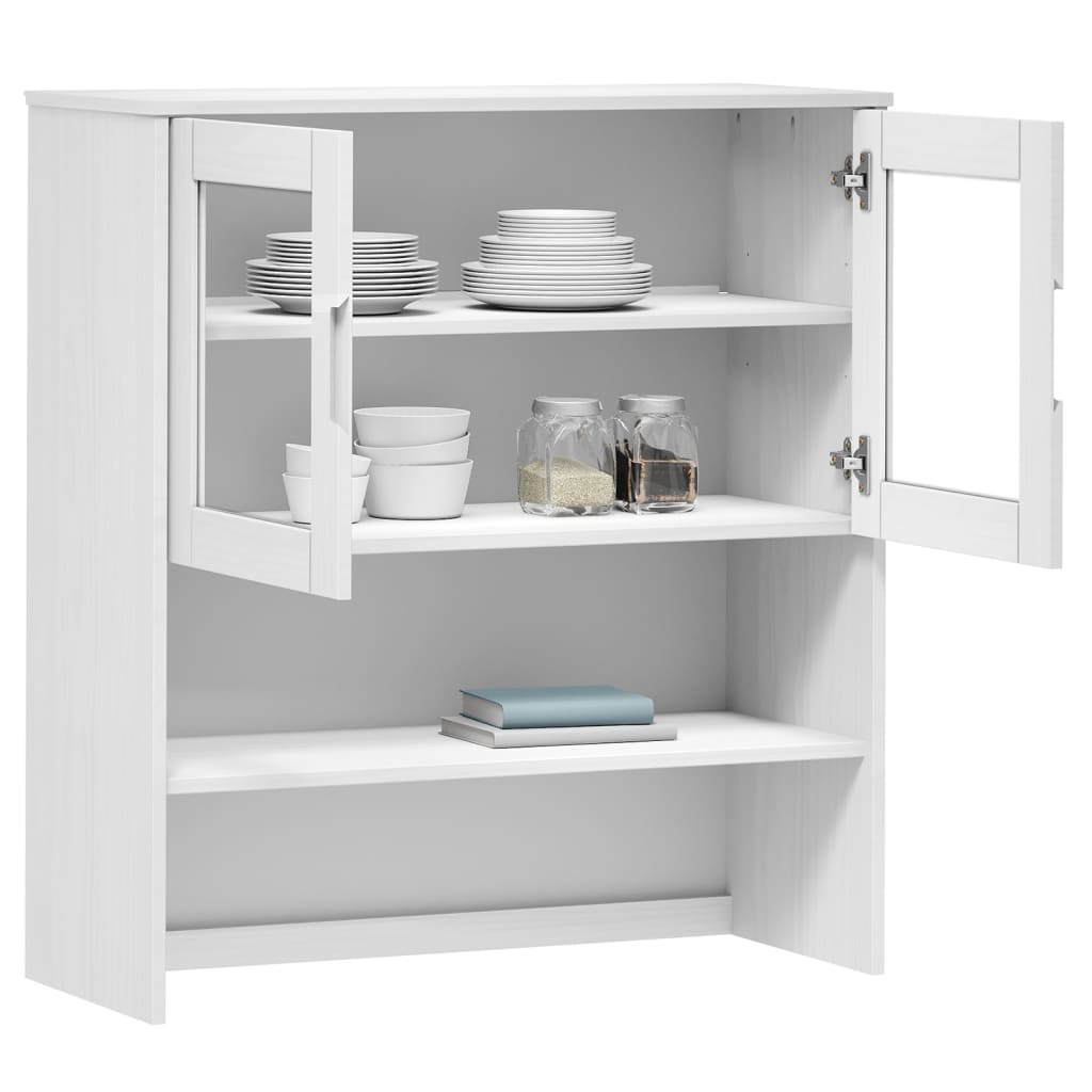 Opzetkast MOLDE 90x35x100 cm massief grenenhout wit is nu te koop bij PeponiXL, paradijselijk wonen!