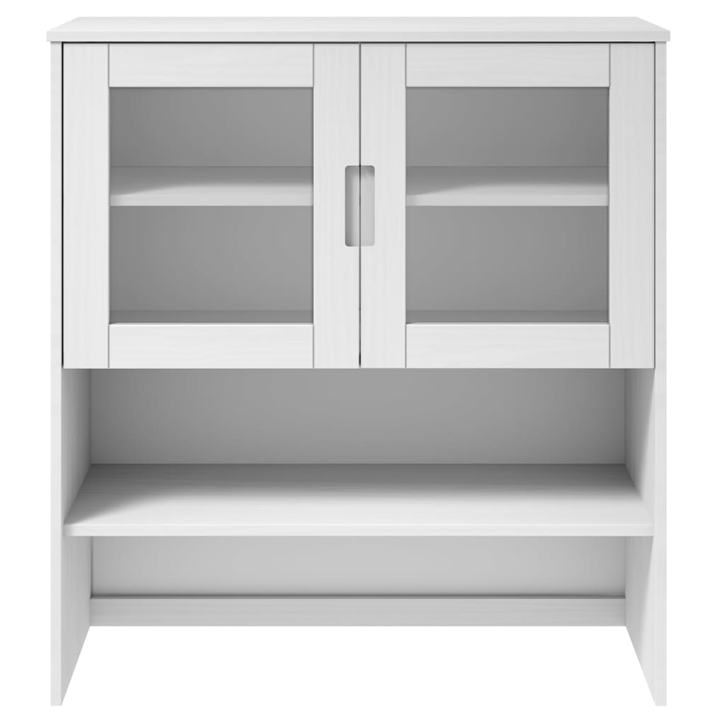 Opzetkast MOLDE 90x35x100 cm massief grenenhout wit is nu te koop bij PeponiXL, paradijselijk wonen!