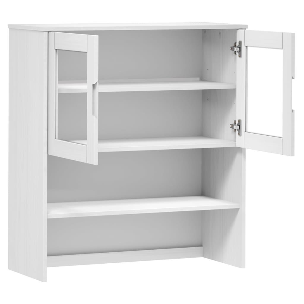 Opzetkast MOLDE 90x35x100 cm massief grenenhout wit is nu te koop bij PeponiXL, paradijselijk wonen!