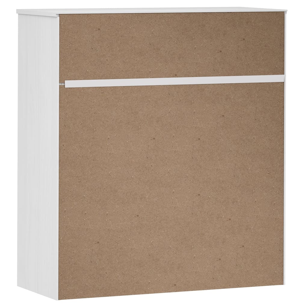 Opzetkast MOLDE 90x35x100 cm massief grenenhout wit is nu te koop bij PeponiXL, paradijselijk wonen!