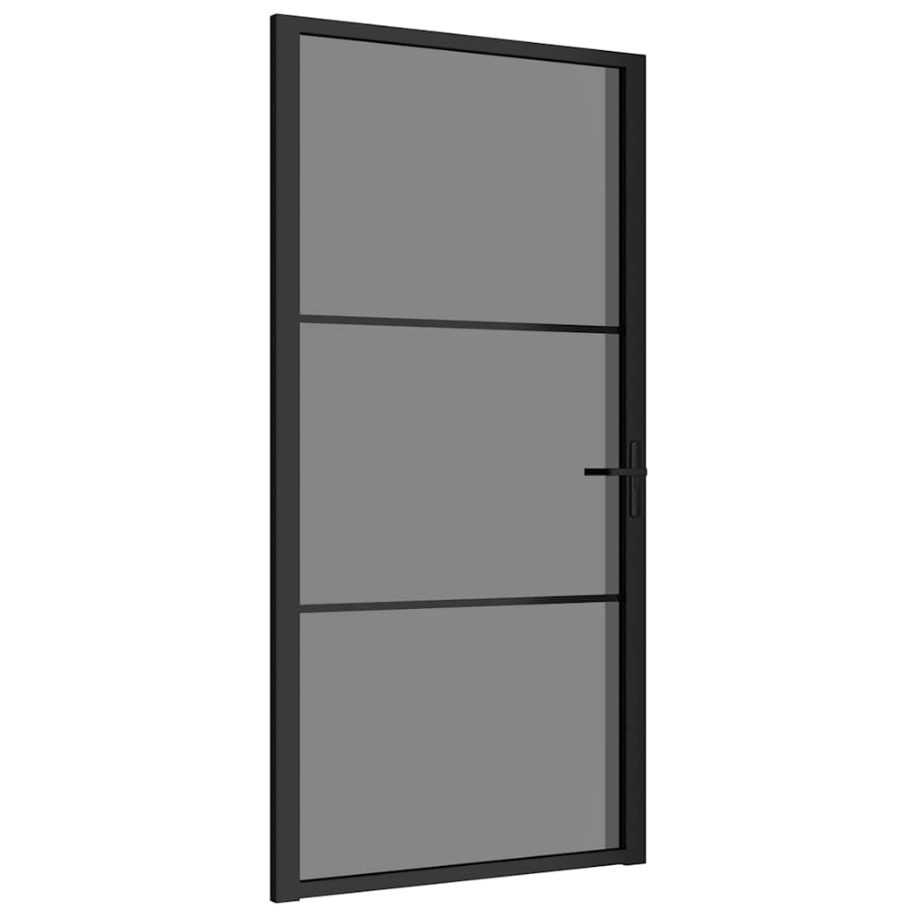 Binnendeur 102,5x201,5 cm ESG-glas en aluminium zwart is nu te koop bij PeponiXL, paradijselijk wonen!