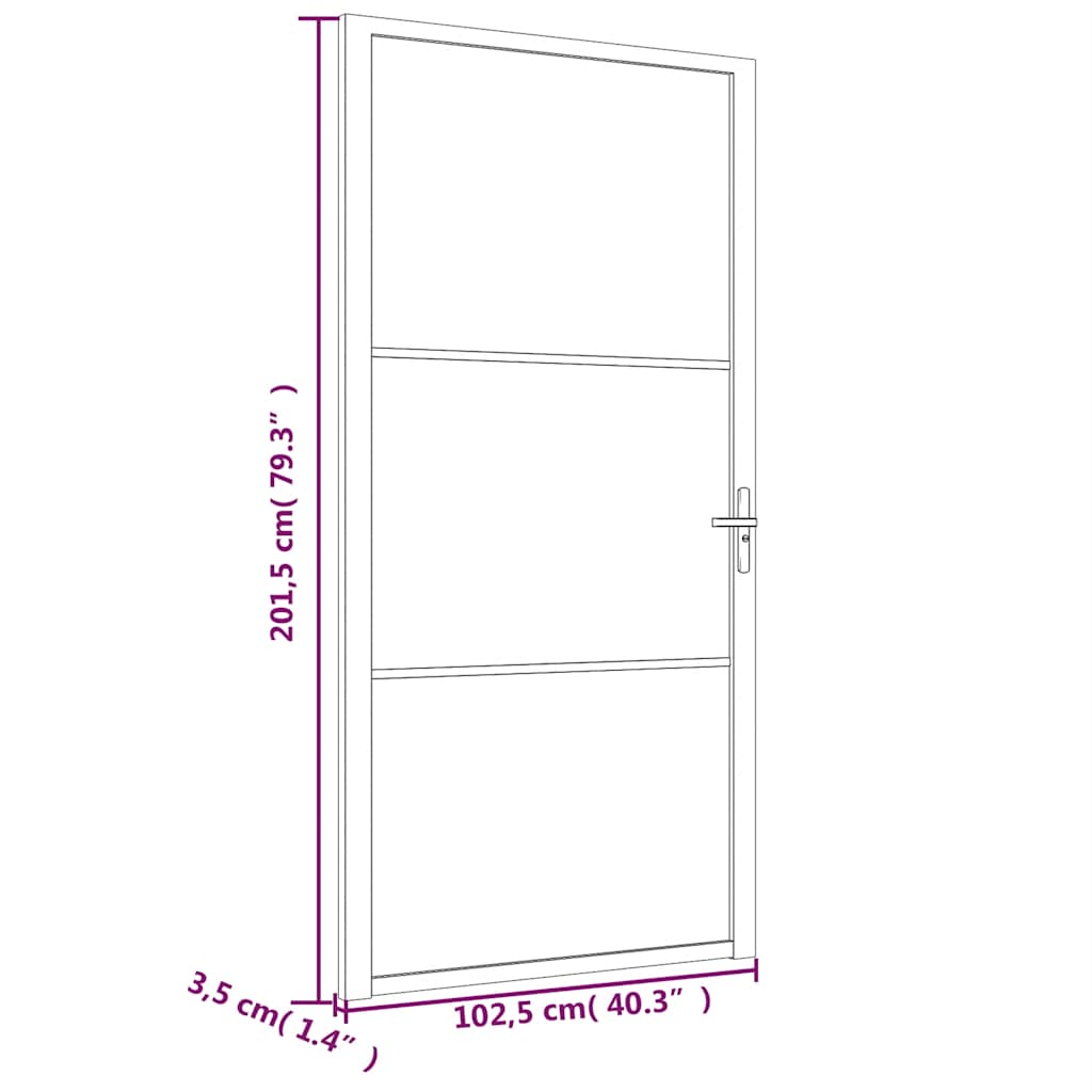 Binnendeur 102,5x201,5 cm ESG-glas en aluminium wit is nu te koop bij PeponiXL, paradijselijk wonen!