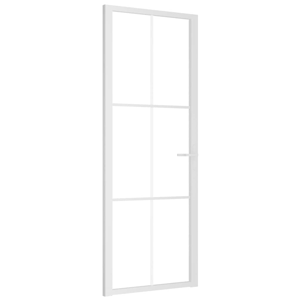 Binnendeur 76x201,5 cm ESG-glas en aluminium wit is nu te koop bij PeponiXL, paradijselijk wonen!