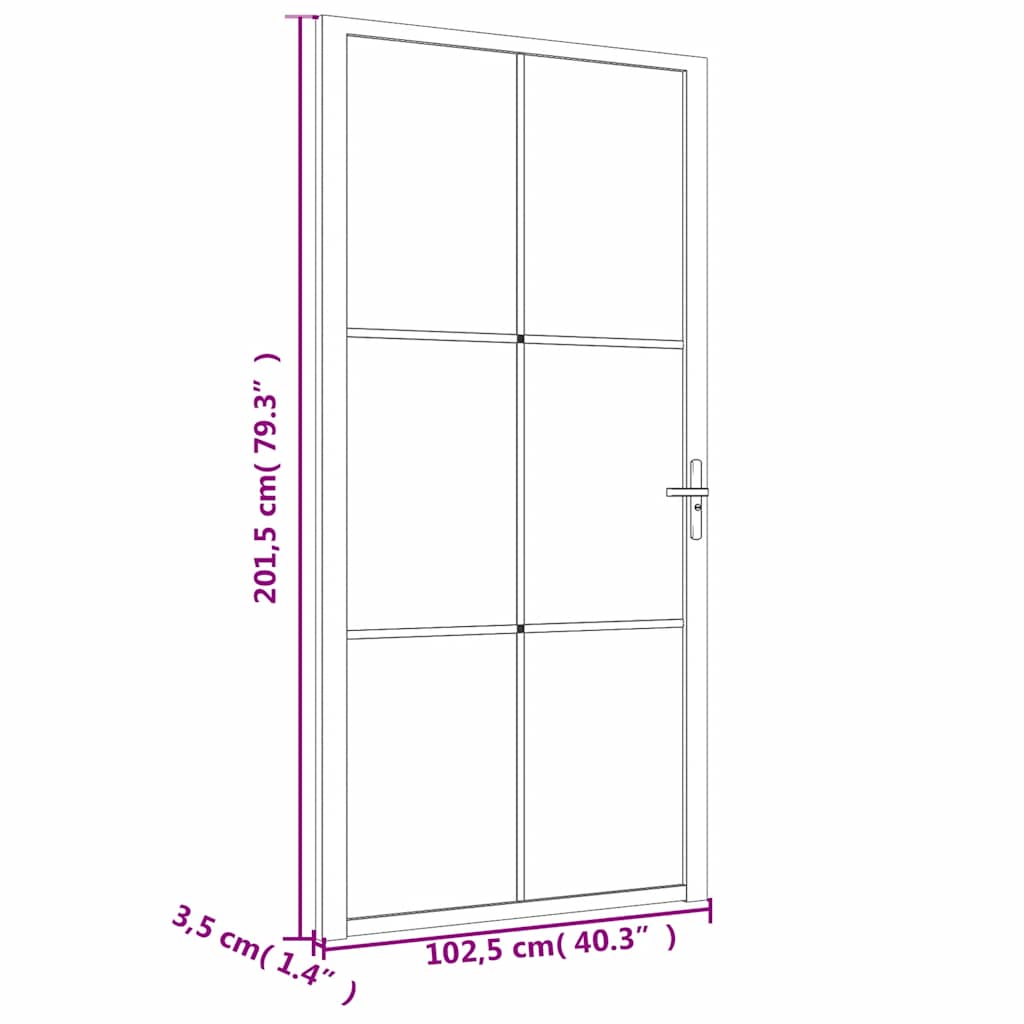 Binnendeur 102,5x201,5 cm ESG-glas en aluminium wit is nu te koop bij PeponiXL, paradijselijk wonen!