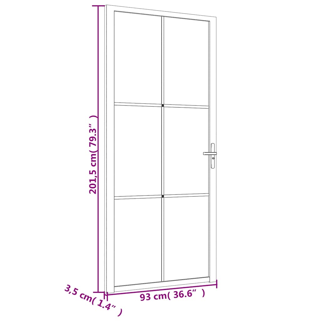 Binnendeur 93x201,5 cm ESG-glas en aluminium wit is nu te koop bij PeponiXL, paradijselijk wonen!