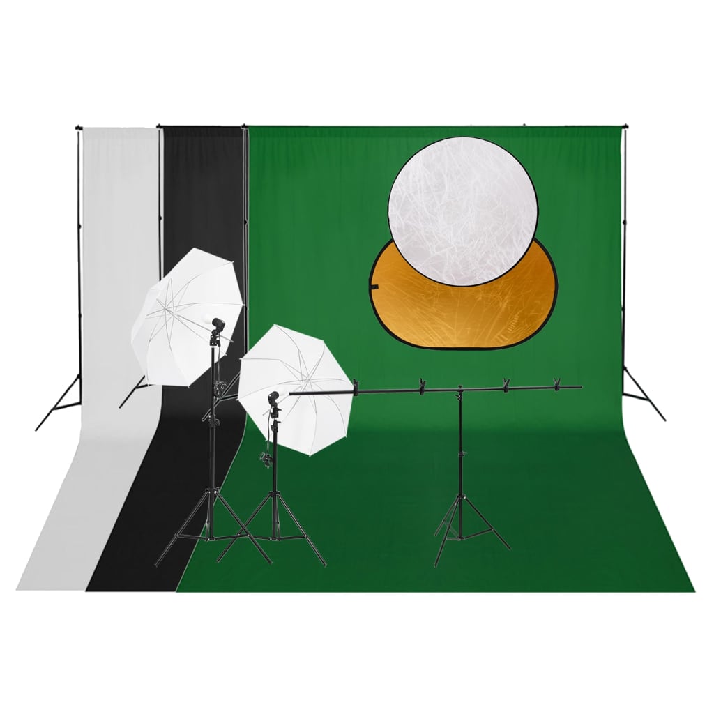 Fotostudioset met verlichtingsset achtergrond en reflector is nu te koop bij PeponiXL, paradijselijk wonen!