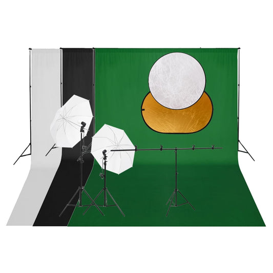 Fotostudioset met verlichtingsset achtergrond en reflector is nu te koop bij PeponiXL, paradijselijk wonen!
