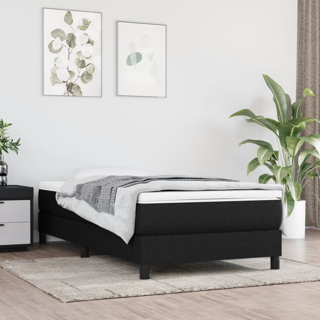 Boxspring met matras stof zwart 80x200 cm is nu te koop bij PeponiXL, paradijselijk wonen!