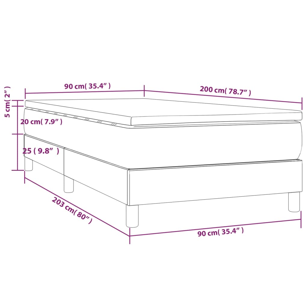 Boxspring met matras stof donkerbruin 90x200 cm is nu te koop bij PeponiXL, paradijselijk wonen!