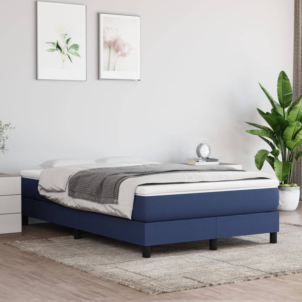 Boxspring met matras stof blauw 120x200 cm is nu te koop bij PeponiXL, paradijselijk wonen!