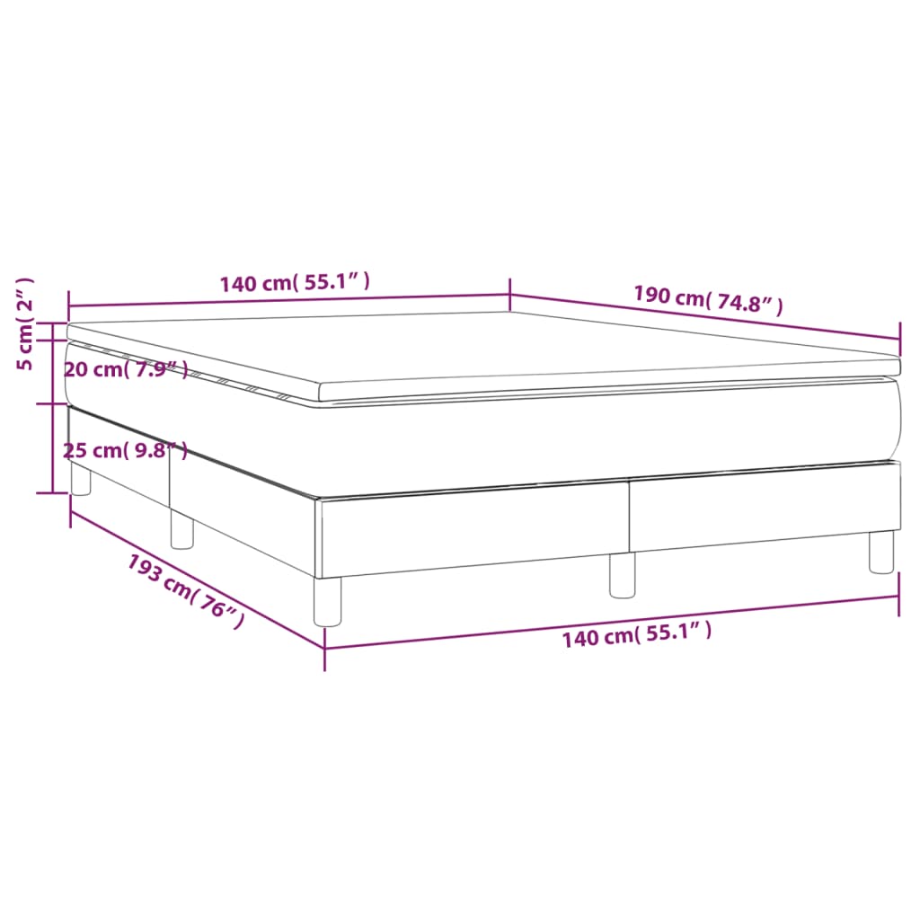 Boxspring met matras stof lichtgrijs 140x190 cm is nu te koop bij PeponiXL, paradijselijk wonen!