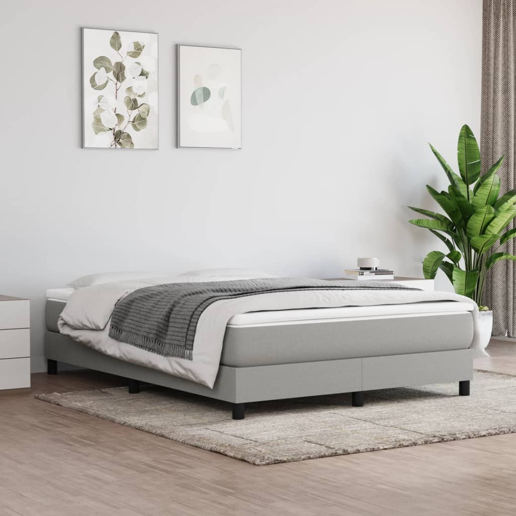 Boxspring met matras stof lichtgrijs 140x190 cm is nu te koop bij PeponiXL, paradijselijk wonen!