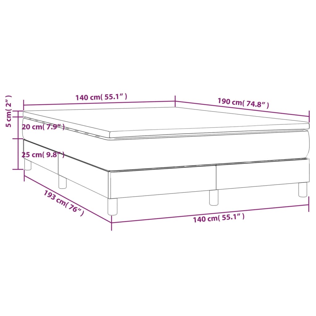Boxspring met matras stof blauw 140x190 cm is nu te koop bij PeponiXL, paradijselijk wonen!