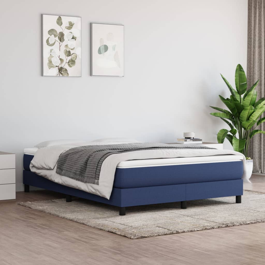 Boxspring met matras stof blauw 140x200 cm is nu te koop bij PeponiXL, paradijselijk wonen!