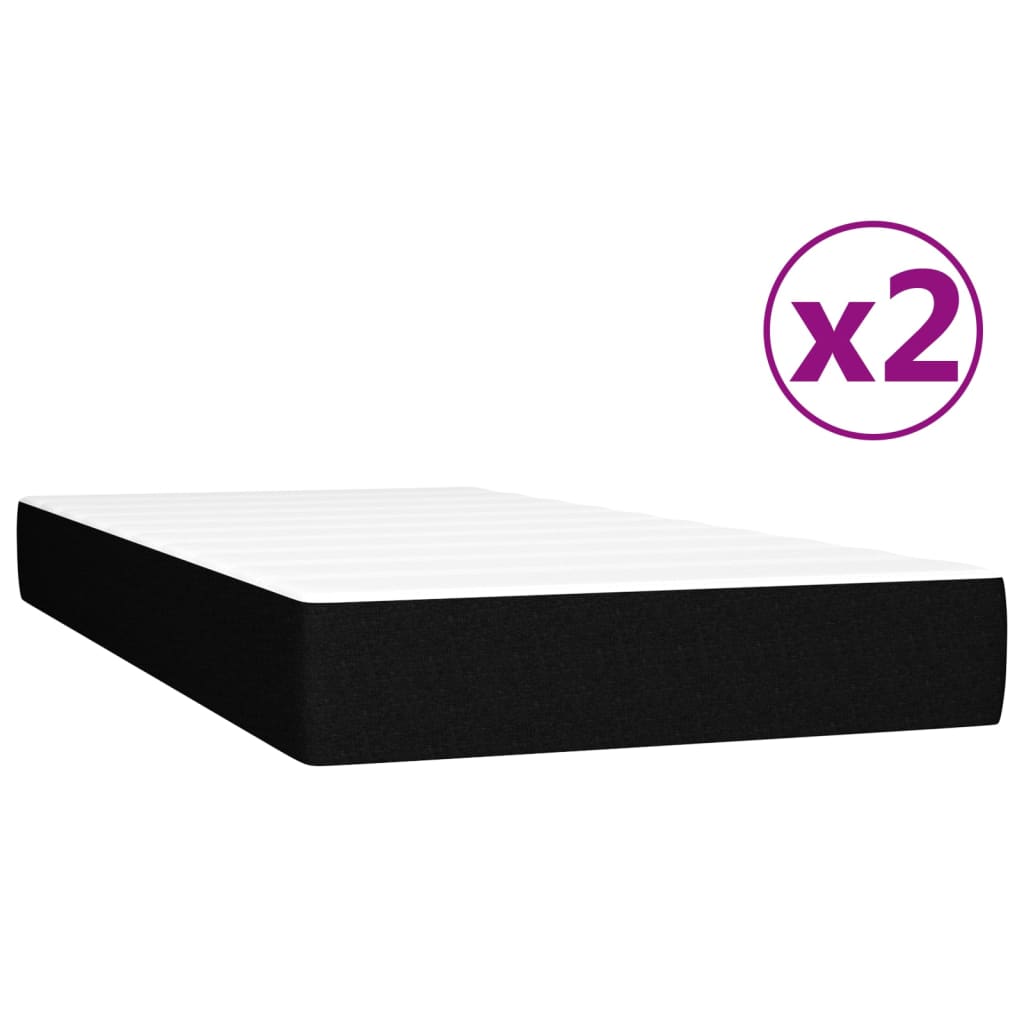 Boxspring met matras stof zwart 200x200 cm is nu te koop bij PeponiXL, paradijselijk wonen!