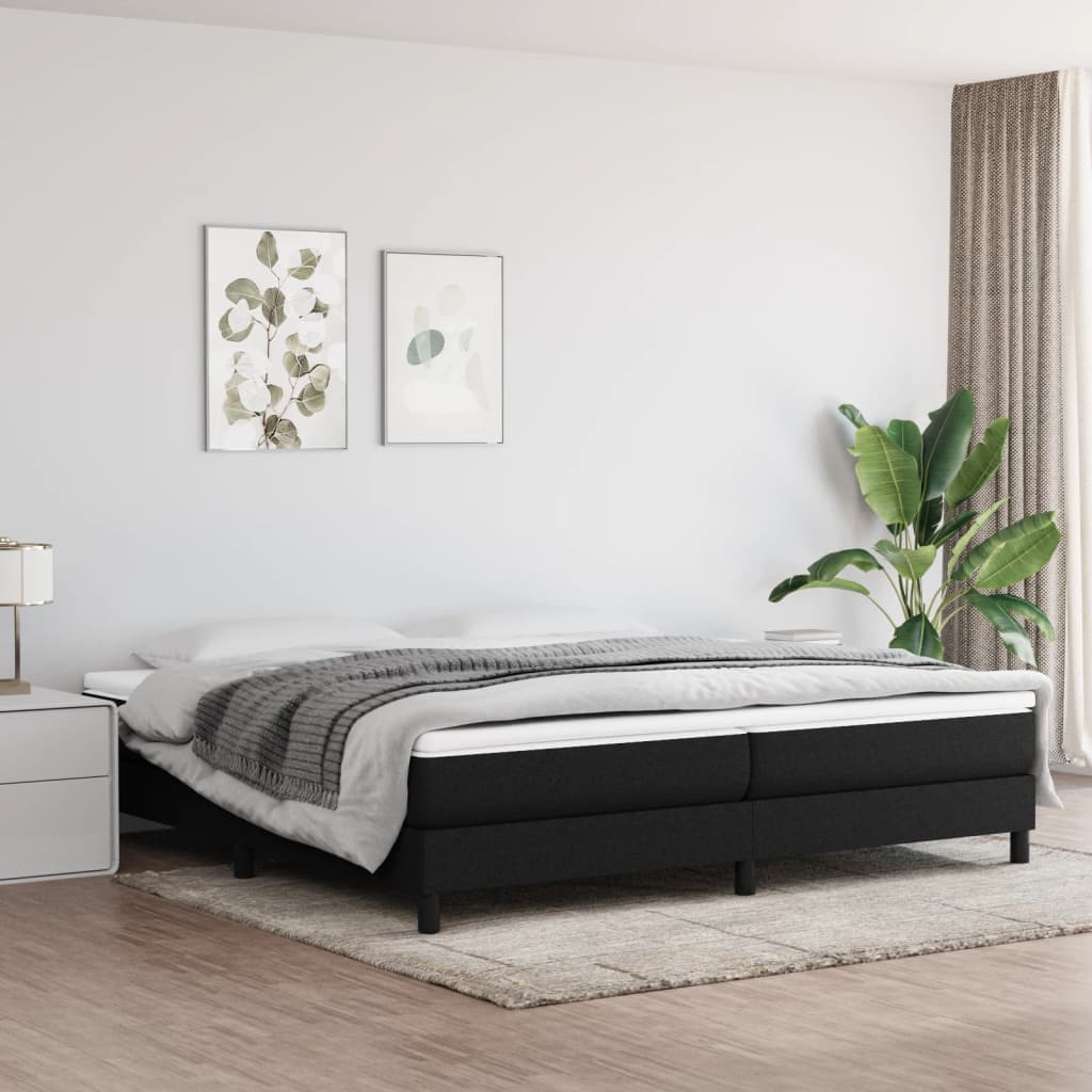 Boxspring met matras stof zwart 200x200 cm is nu te koop bij PeponiXL, paradijselijk wonen!