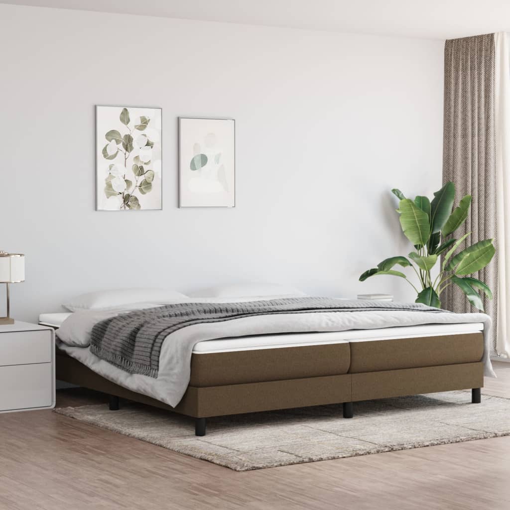 Boxspring met matras stof donkerbruin 200x200 cm is nu te koop bij PeponiXL, paradijselijk wonen!