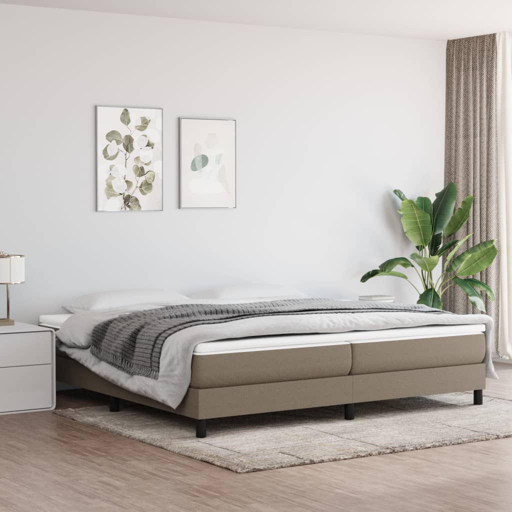 Boxspring met matras stof taupe 200x200 cm is nu te koop bij PeponiXL, paradijselijk wonen!