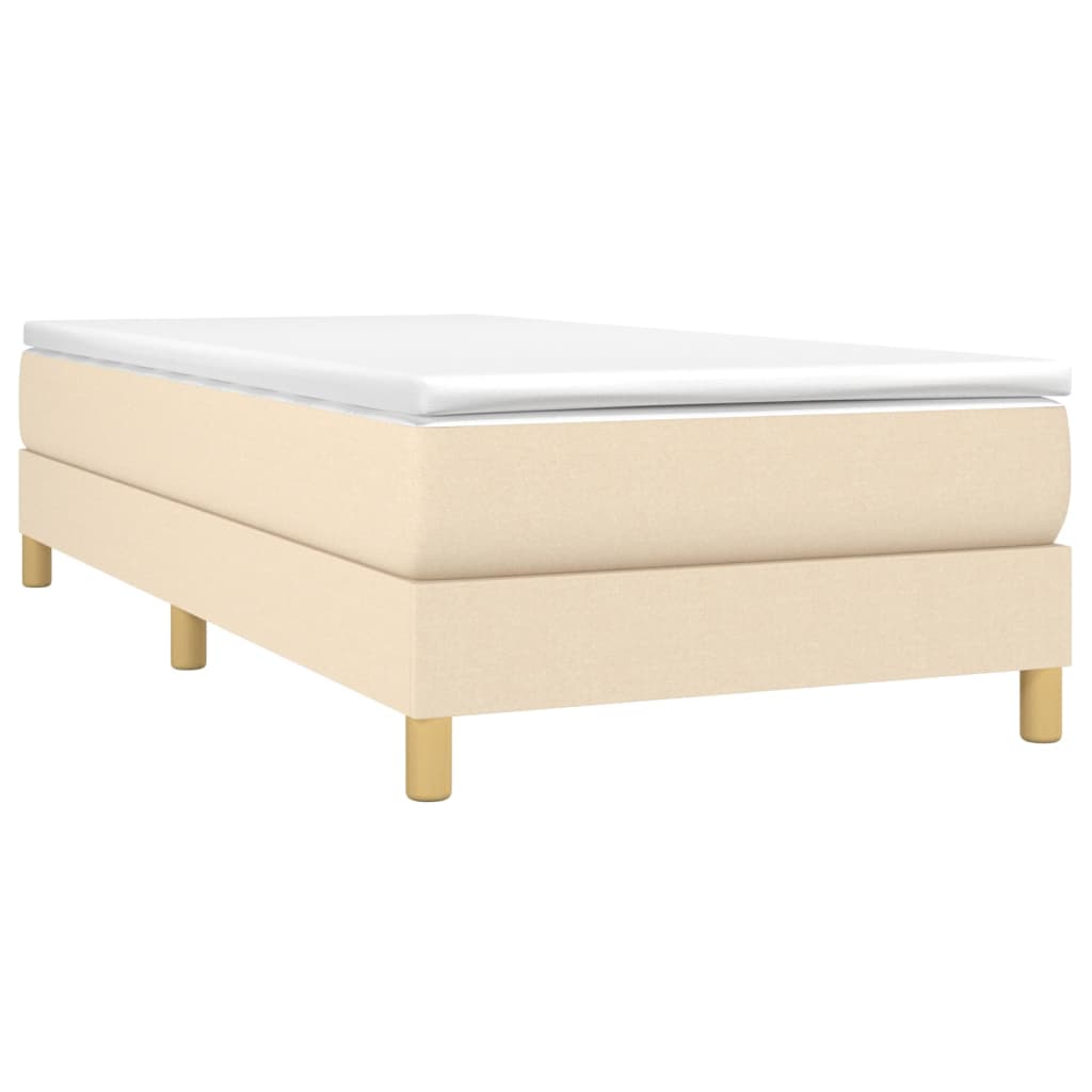 Boxspring met matras stof crèmekleurig 80x200 cm is nu te koop bij PeponiXL, paradijselijk wonen!