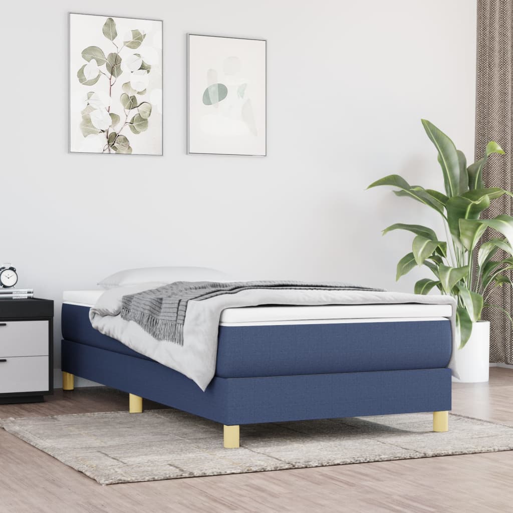 Boxspring met matras stof blauw 80x200 cm is nu te koop bij PeponiXL, paradijselijk wonen!