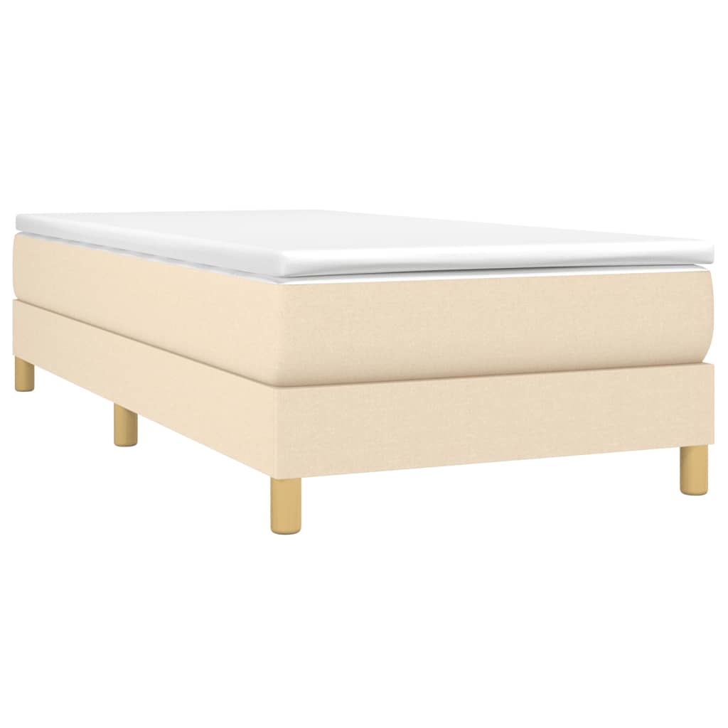Boxspring met matras stof crèmekleurig 90x190 cm is nu te koop bij PeponiXL, paradijselijk wonen!