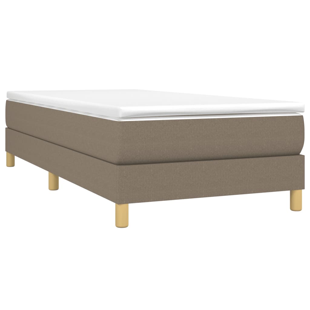 Boxspring met matras stof taupe 100x200 cm is nu te koop bij PeponiXL, paradijselijk wonen!